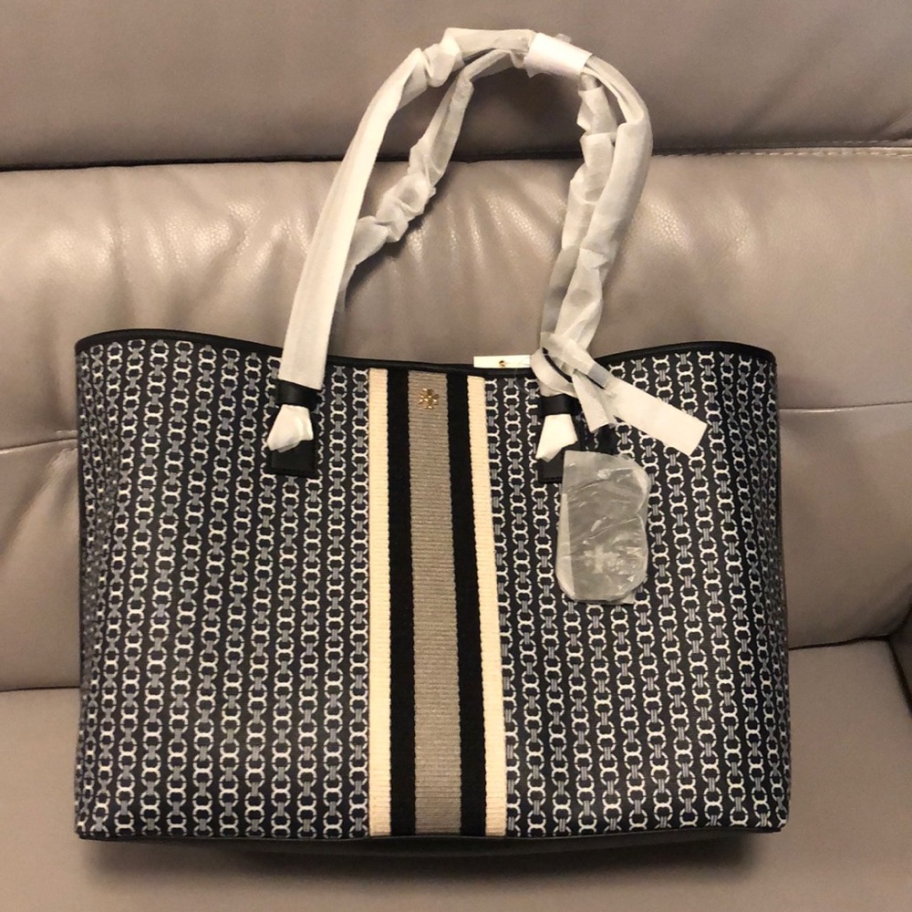 NWT Authentic Tory Burch Gemini Link Black Tote